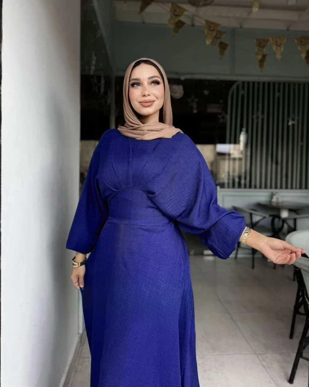 2025-09-08-68bf2790628b7 فستان أنيق بقصة مريحة يناسب حتى وزن 85 كيلو - الصورة 4