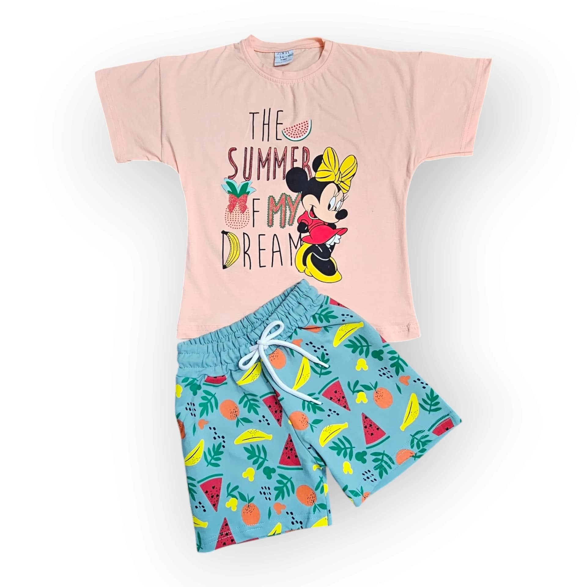 بجامه صيفيه برسوم ميني ماوس وفواكه بجامه صيفيه برسوم ميني ماوس وفواكه