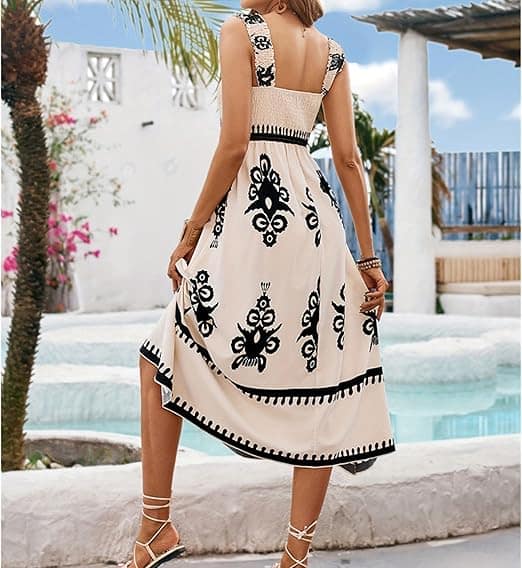 ⁦ليجو فستان بحمالات للشاطئ مطبوع للنساء⁩ - الصورة ⁦5⁩